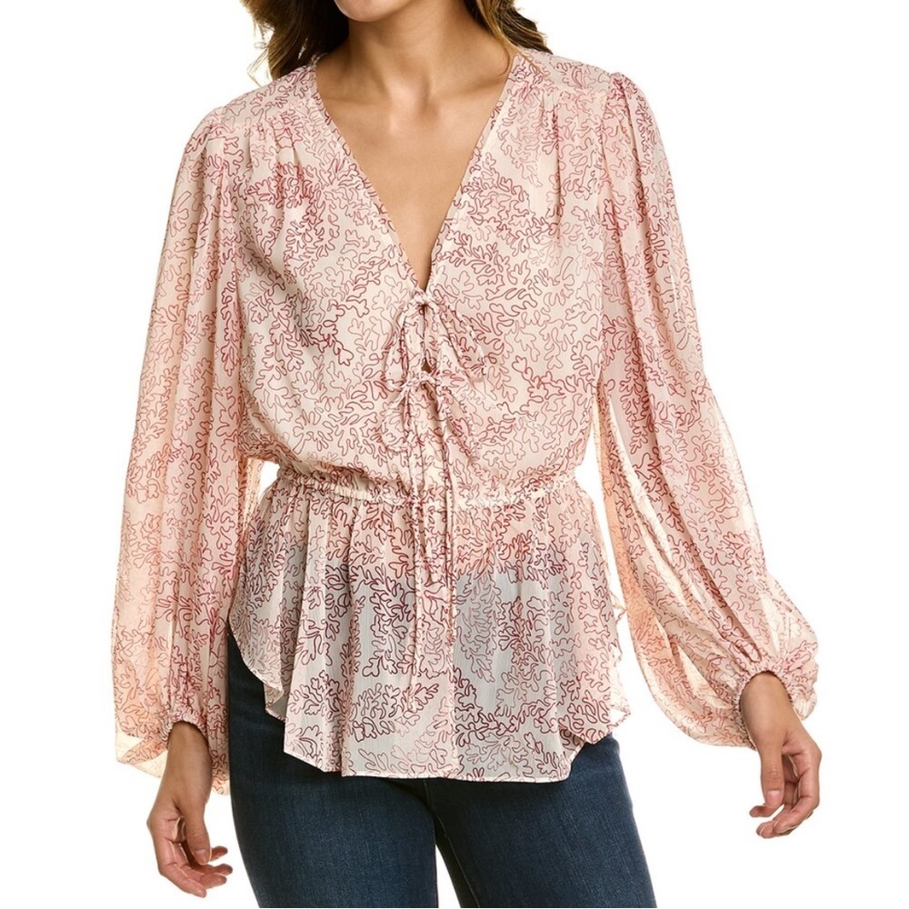 Ted Baker Pink Coral Style Printed Top